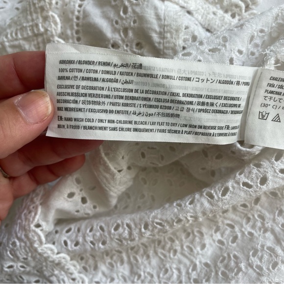 Abercrombie & Fitch Eyelet Embroidered Button Up Back Puff Sleeve Blouse - Picture 10 of 12